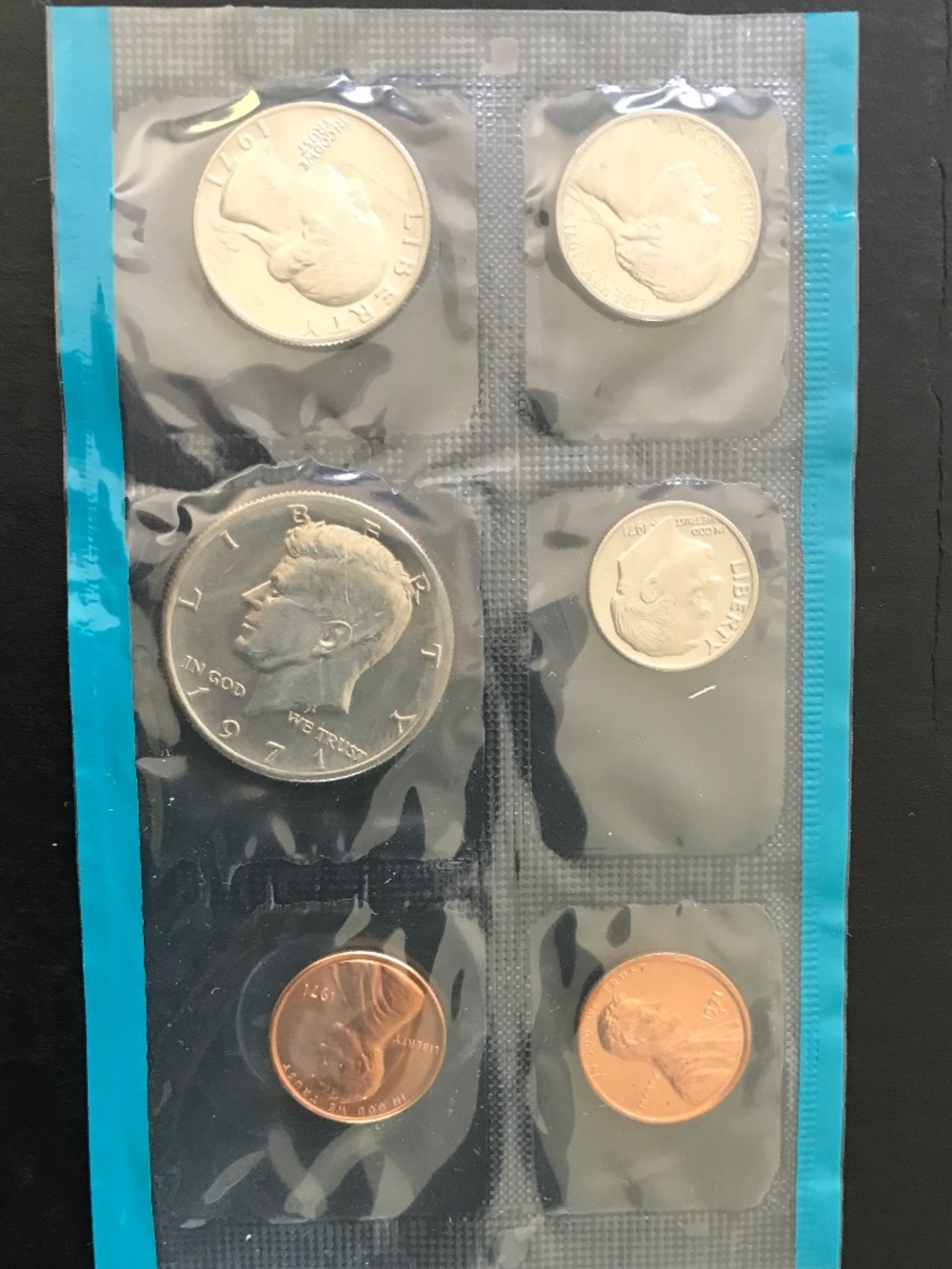 1971 P, D & S U.S. Mint Uncirculated Set 11 Coins -All Mint Pennies - Clad JFKs